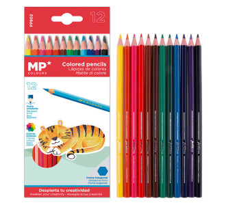 MP χρωματιστές ξυλομπογιές PP802, 12τμχ