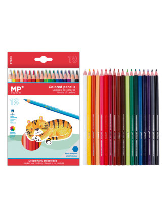 MP χρωματιστές ξυλομπογιές PP803, 18τμχ MP χρωματιστές ξυλομπογιές PP803, 18τμχ