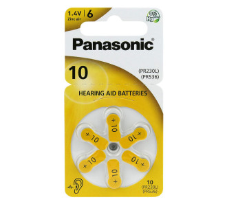 PANASONIC μπαταρίες ακουστικών βαρηκοΐας PR10, mercury free, 1.4V, 6τμχ