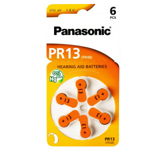 PANASONIC μπαταρίες ακουστικών βαρηκοΐας PR13, mercury free, 1.4V, 6τμχ