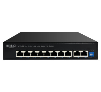 HIMAX PoE switch PS1802E-L, 8x Ethernet PoE & 2x Ethernet θύρες, έως 100Mbps