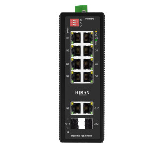 HIMAX industrial PoE switch PS1802FG-I, 8x GE PoE/2x GE/2x GF SFP θύρες, έως 1000Mbps