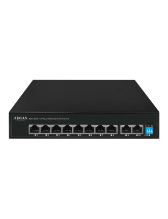 HIMAX PoE switch PS1802G, 8x Ethernet PoE & 2x Ethernet θύρες, έως 1000Mbps
