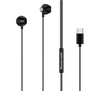 POWERTECH earphones με μικρόφωνο Prime, USB-C σύνδεση, 1.2m, μαύρα POWERTECH earphones με μικρόφωνο Prime, USB-C σύνδεση, 1.2m, μαύρα