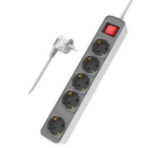 POWERTECH πολύπριζο ασφαλείας PT-1057, 5x schuko, 16A, 1.4m, λευκό