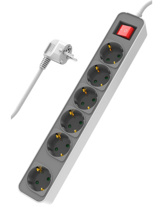 POWERTECH πολύπριζο ασφαλείας PT-1058, 6x schuko, 16A, 1.4m, λευκό POWERTECH πολύπριζο ασφαλείας PT-1058, 6x schuko, 16A, 1.4m, λευκό