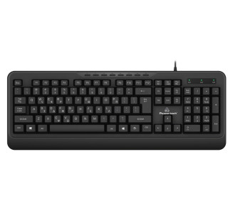 POWERTECH πληκτρολόγιο PT-1066, ενσύρματο, multimedia, EN/GR, μαύρο