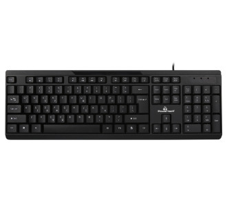 POWERTECH πληκτρολόγιο PT-1069, ενσύρματο, multimedia, EN/GR, μαύρο