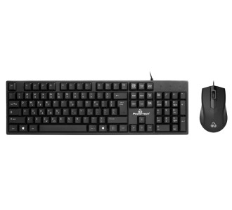 POWERTECH set ποντίκι & πληκτρολόγιο PT-1075, ενσύρματο, 1000DPI, μαύρο
