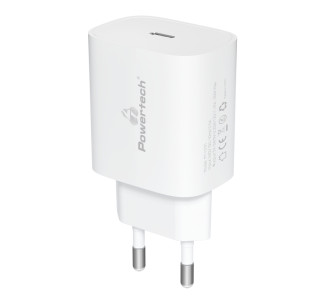POWERTECH φορτιστής τοίχου PT-1091, USB-C, PD 20W, λευκός