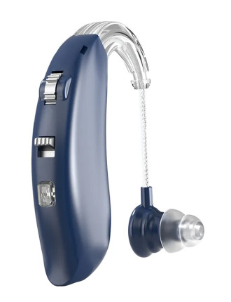 POWERTECH ακουστικό βαρηκοΐας PT-1096, επαναφορτιζόμενο, Bluetooth, μπλε