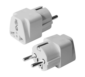 POWERTECH αντάπτορας ρεύματος PT-1097 German type/Universal, λευκό, 5τμχ