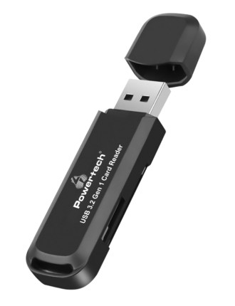 POWERTECH card reader PT-1112 για SD & micro SD, USB 3.2, 5Gbps, μαύρο