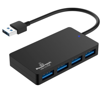 POWERTECH USB hub PT-1145, 4x θυρών, 5Gbps, USB σύνδεση, μαύρο