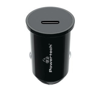 POWERTECH φορτιστής αυτοκινήτου PT-1146, USB-C, 20W PD, μαύρος