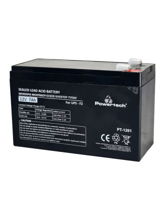 POWERTECH μπαταρία μολύβδου PT-1201 για UPS, 12V 7Ah, F2