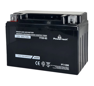 POWERTECH μπαταρία μολύβδου μοτοσυκλέτας PT-1206, 12V 9Ah, AGM, YTX9-BS POWERTECH μπαταρία μολύβδου μοτοσυκλέτας PT-1206, 12V 9Ah, AGM, YTX9-BS