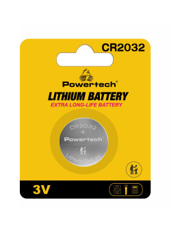 POWERTECH μπαταρία λιθίου PT-1208, CR2032, 3V, 1τμχ