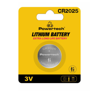 POWERTECH μπαταρία λιθίου PT-1211, CR2025, 3V, 1τμχ