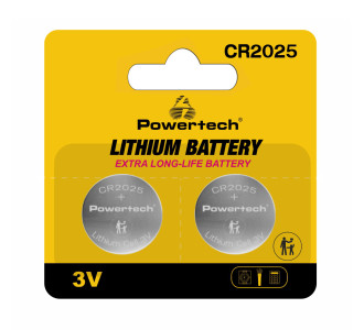POWERTECH μπαταρίες λιθίου PT-1212, CR2025, 3V, 2τμχ