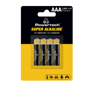 POWERTECH αλκαλικές μπαταρίες Super Alkaline PT-1213, AAA, 1.5V, 4τμχ POWERTECH αλκαλικές μπαταρίες Super Alkaline PT-1213, AAA, 1.5V, 4τμχ