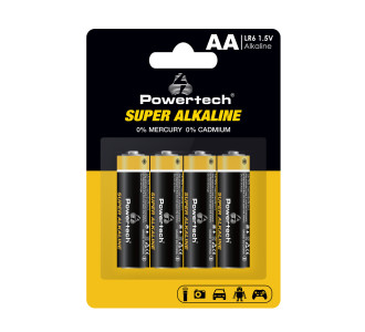 POWERTECH αλκαλικές μπαταρίες Super Alkaline PT-1214, AA, 1.5V, 4τμχ POWERTECH αλκαλικές μπαταρίες Super Alkaline PT-1214, AA, 1.5V, 4τμχ