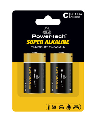 POWERTECH αλκαλικές μπαταρίες Super Alkaline PT-1216, LR14, 1.5V, 2τμχ POWERTECH αλκαλικές μπαταρίες Super Alkaline PT-1216, LR14, 1.5V, 2τμχ