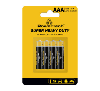 POWERTECH μπαταρίες Zinc Carbon Super Heavy Duty PT-1218, AAA 1.5V, 4τμχ POWERTECH μπαταρίες Zinc Carbon Super Heavy Duty PT-1218, AAA 1.5V, 4τμχ