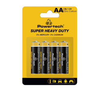 POWERTECH μπαταρίες Zinc Carbon Super Heavy Duty PT-1219, AA, 1.5V, 4τμχ POWERTECH μπαταρίες Zinc Carbon Super Heavy Duty PT-1219, AA, 1.5V, 4τμχ