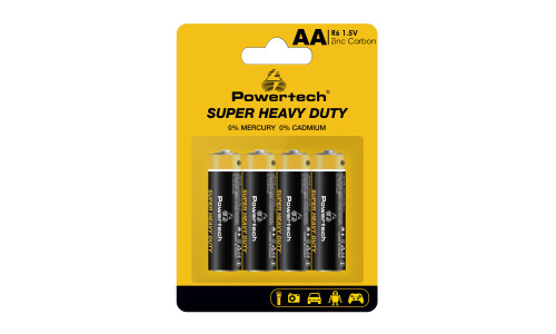 POWERTECH μπαταρίες Zinc Carbon Super Heavy Duty PT-1219, AA, 1.5V, 4τμχ