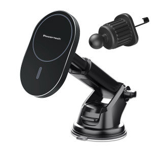 POWERTECH ασύρματος φορτιστής & βάση αυτοκινήτου PT-1241, 15W, μαύρος POWERTECH ασύρματος φορτιστής & βάση αυτοκινήτου PT-1241, 15W, μαύρος