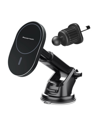 POWERTECH ασύρματος φορτιστής & βάση αυτοκινήτου PT-1241, 15W, μαύρος
