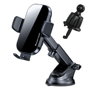 POWERTECH ασύρματος φορτιστής & βάση αυτοκινήτου PT-1271, 15W, μαύρος POWERTECH ασύρματος φορτιστής & βάση αυτοκινήτου PT-1271, 15W, μαύρος