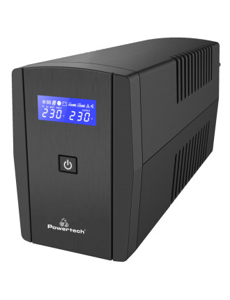 POWERTECH UPS Line Interactive PT-1295 με οθόνη, 850VA, 510W, 2x Schuko