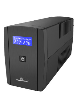 POWERTECH UPS Line Interactive PT-1296 με οθόνη, 1100VA, 660W, 2x Schuko