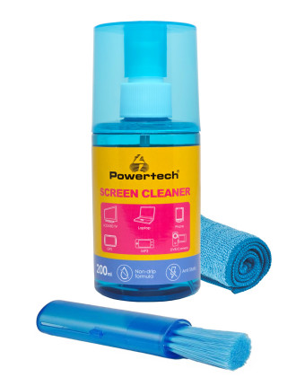 POWERTECH σπρέι καθαρισμού οθόνης PT-1313 με πανί μικροϊνών & βουρτσάκι, 200ml POWERTECH σπρέι καθαρισμού οθόνης PT-1313 με πανί μικροϊνών & βουρτσάκι, 200ml