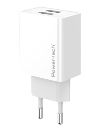 POWERTECH φορτιστής τοίχου PT-1321, 2x USB, 12W, λευκός POWERTECH φορτιστής τοίχου PT-1321, 2x USB, 12W, λευκός