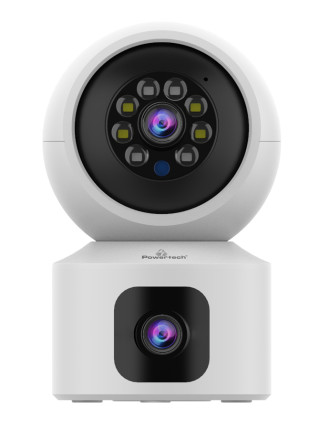 POWERTECH smart κάμερα PT-1338, 2MP, dual lens, WiFi, PTZ, SD
