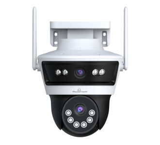 POWERTECH smart κάμερα PT-1340, 3MP, dual lens, WiFi, PTZ, SD, IP65
