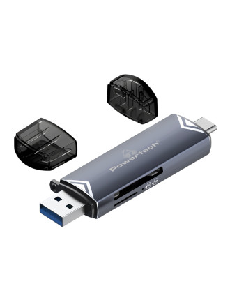 POWERTECH card reader PT-1343 για SD & micro SD, USB 3.2, 5Gbps, γκρι POWERTECH card reader PT-1343 για SD & micro SD, USB 3.2, 5Gbps, γκρι