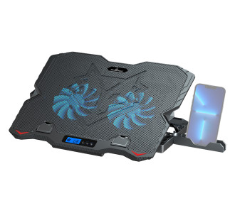 POWERTECH βάση & ψύξη laptop PT-1346, έως 15.6", 2x 125mm LED fan, μαύρη POWERTECH βάση & ψύξη laptop PT-1346, έως 15.6", 2x 125mm LED fan, μαύρη