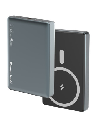 POWERTECH power bank PT-1377, 10000mah, magnetic wireless, 20W, γκρι