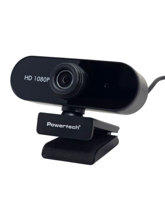 POWERTECH web camera PT-1382, 2MP, 1080p FHD, ρυθμιζόμενη εστίαση, 1.5m, μαύρη
