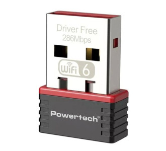 POWERTECH ασύρματος USB αντάπτορας δικτύου PT-1383, 300Mbps WiFi 6