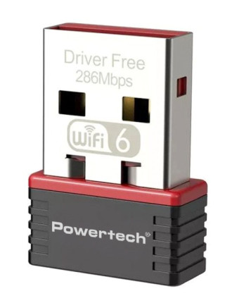 POWERTECH ασύρματος USB αντάπτορας δικτύου PT-1383, 300Mbps WiFi 6