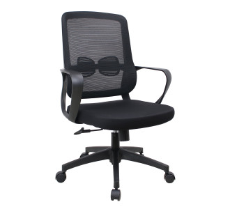 POWERTECH καρέκλα γραφείου PT-1391 με μπράτσα και ανάκλιση, ρυθμιζόμενο ύψος, μαύρη