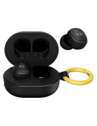 POWERTECH earphones με θήκη φόρτισης PT-1392, True Wireless, 6mm, 25/230mAh, μαύρα