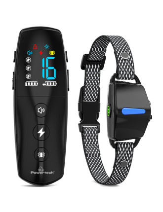 POWERTECH ηλεκτρικό κολάρο εκπαίδευσης σκύλου PT-1398 με ασύρματο χειριστήριο, εμβέλεια 800m