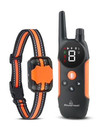 POWERTECH ηλεκτρικό κολάρο εκπαίδευσης σκύλου PT-1399 με ασύρματο χειριστήριο, εμβέλεια 300m