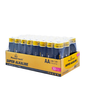 POWERTECH αλκαλικές μπαταρίες Super Alkaline PT-1401, AA, 1.5V, 32τμχ